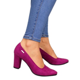 Pumps on the post of Monique W AN866H fuchsia white pink