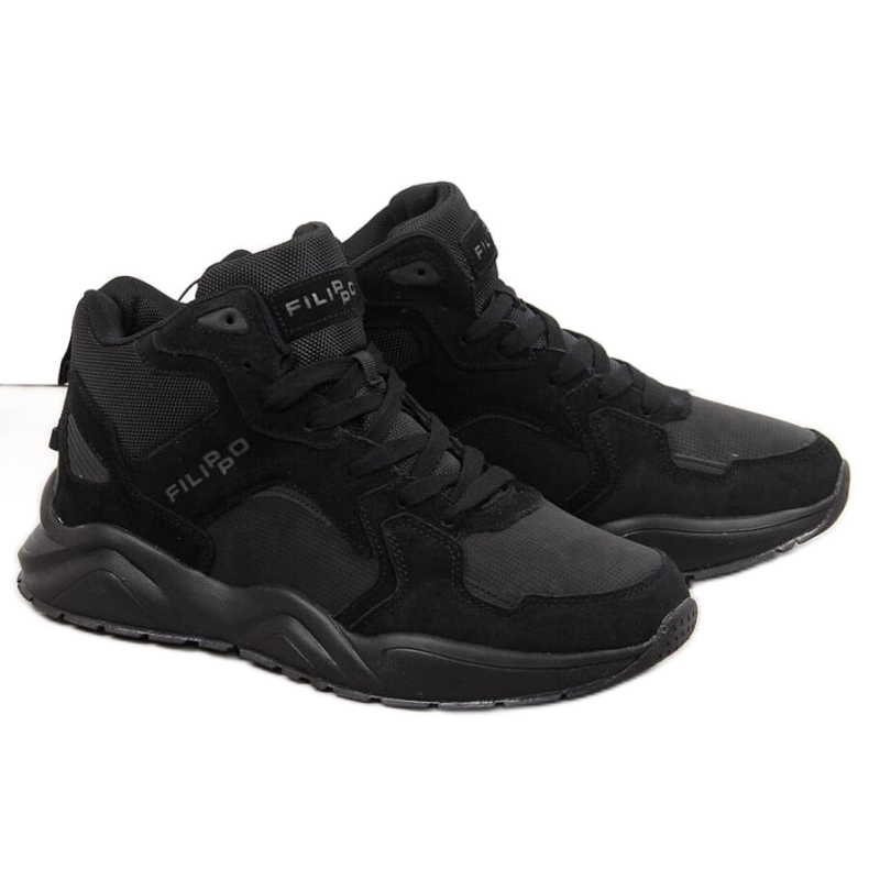 Black Filippo M PAW305 high sneakers