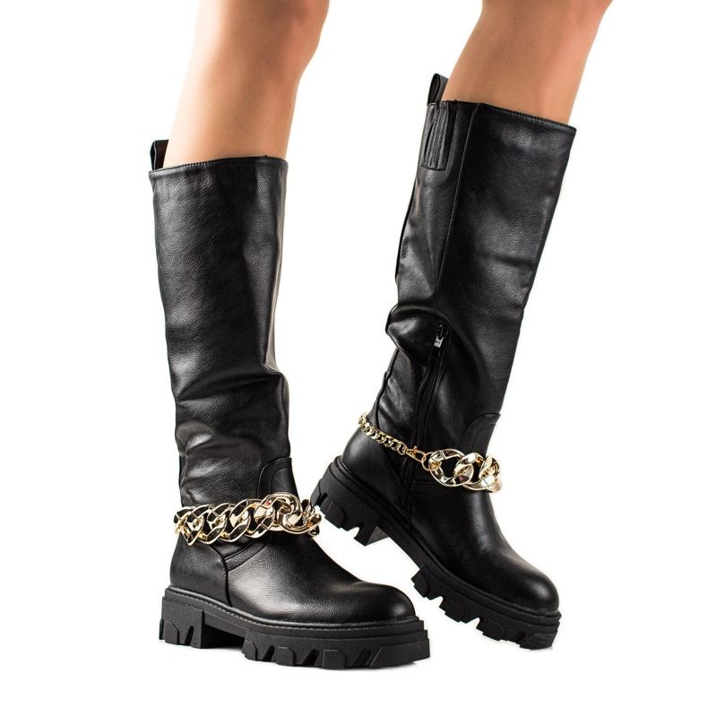Seastar Fashionable Boots With Ornament black Seastar Fashionable Boots With Ornament black