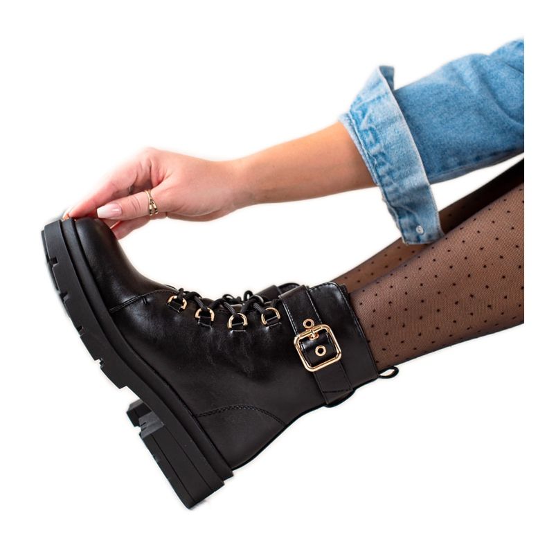 Sixth Sense Stylish Trappers With Buckle black