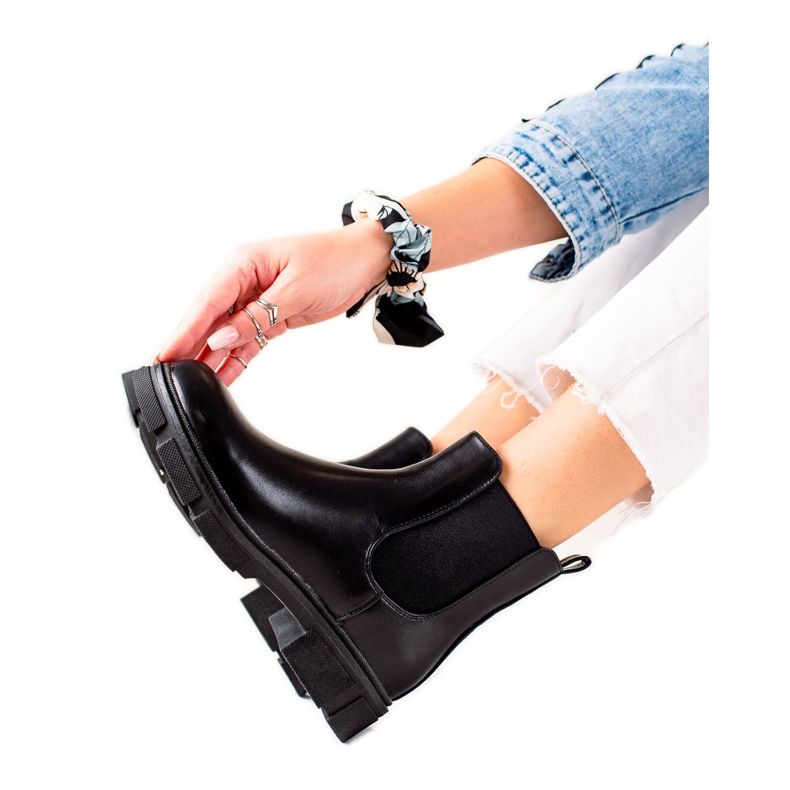 Ideal Shoes Warm Chelsea boots black Ideal Shoes Warm Chelsea boots black