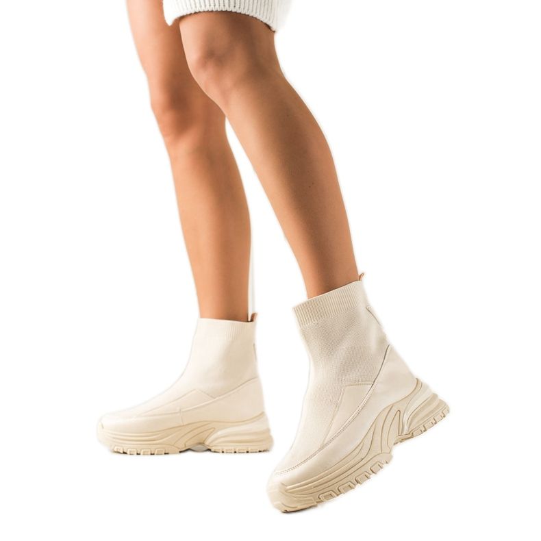 Seastar Slip-on boots with a sock beige