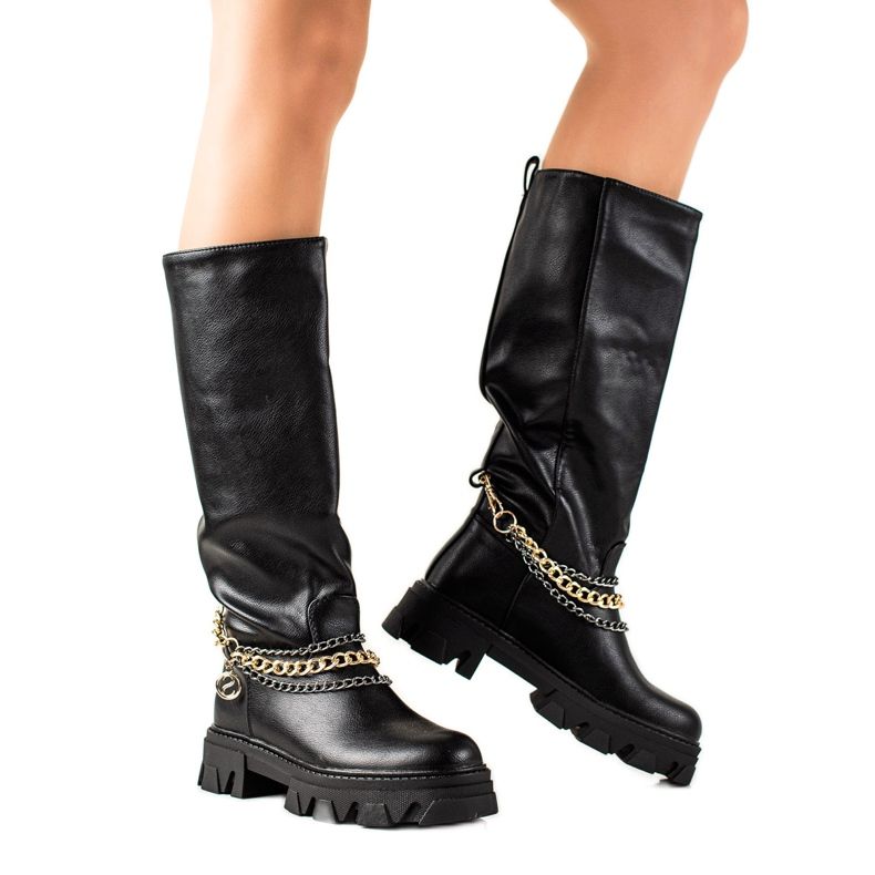 Seastar Fashion Chained Boots black Seastar Fashion Chained Boots black