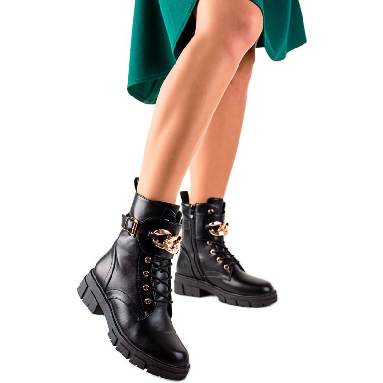 TRENDI Stylish Boots Trappers Made of Eco Leather black TRENDI Stylish Boots Trappers Made of Eco Leather black