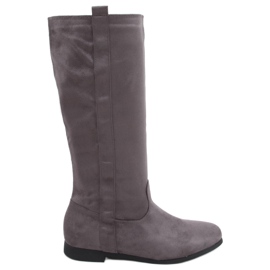 Flatty Gray flat boots grey Flatty Gray flat boots grey