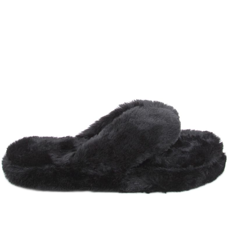 Bunny Black fur slippers