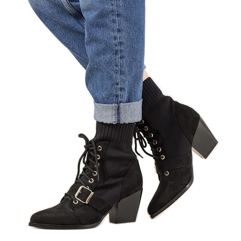 Black sock boots for women from Arenas