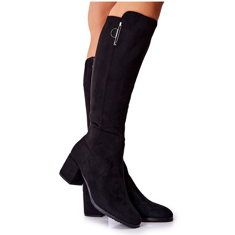 PG1 Suede Boots With Zipper Black Magnizio