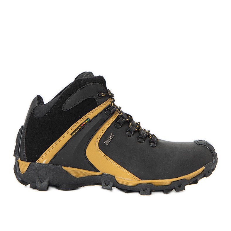 Black Barry men's insulated sports shoes yellow