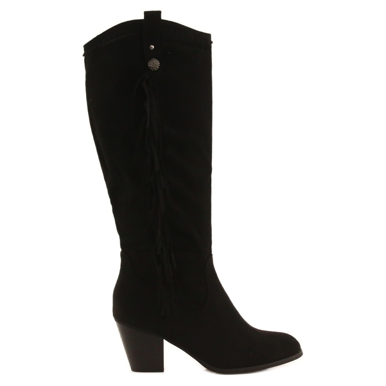 Black warm boots with Voisine stripes