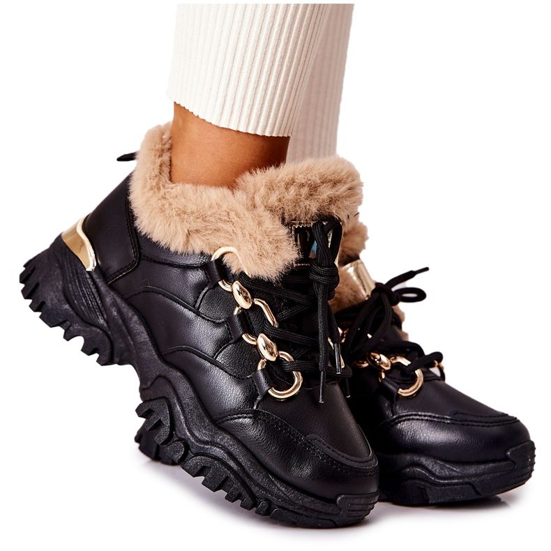 PM1 Black Shiney Black Warm Leather Sports Shoes