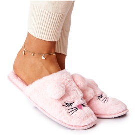 PE1 Soft Mouse Slippers With Pink Luise Ears