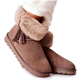 FS1 Mukluki Warm snow boots Fringes Brown Sorella