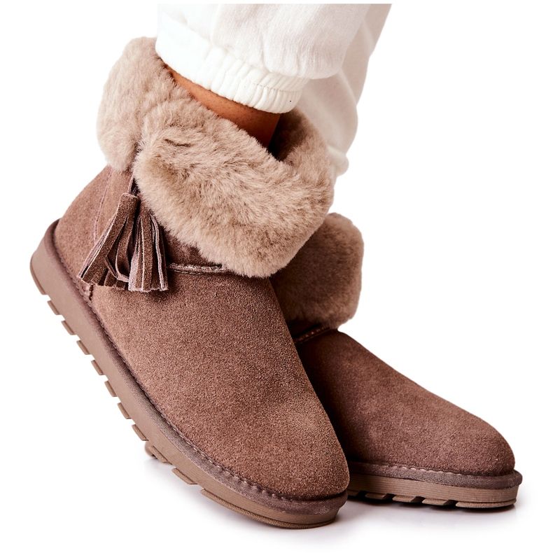 FS1 Mukluki Warm snow boots Fringes Brown Sorella