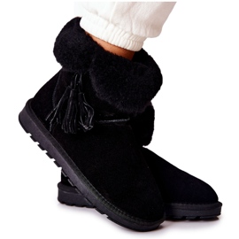 FS1 Mukluki Warm snow boots Fringes Black Sorella
