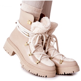 Lewski Shoes Leather Boots Trappers Tied Lewski Light beige 3116 Lewski Shoes Leather Boots Trappers Tied Lewski Light beige 3116