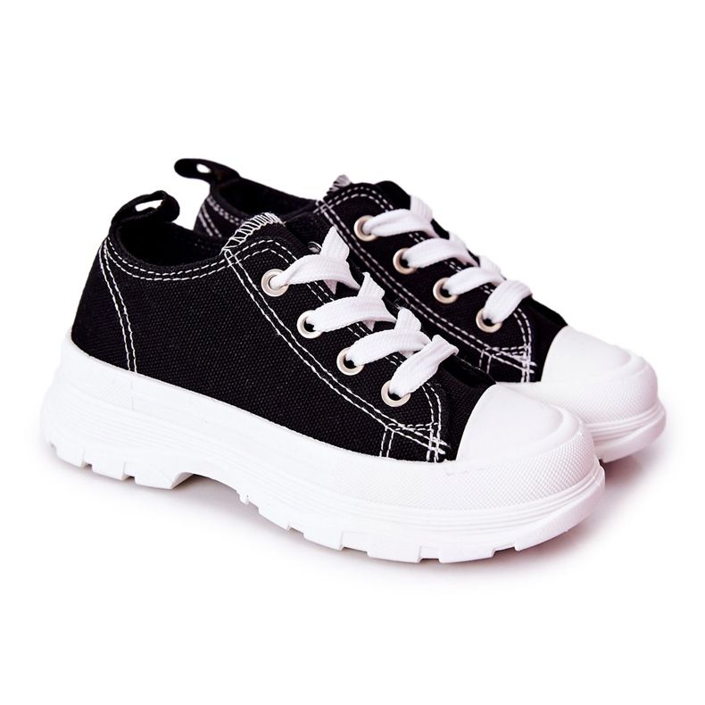 FR1 Children's Sneakers On The Black-White Travel Time Platform