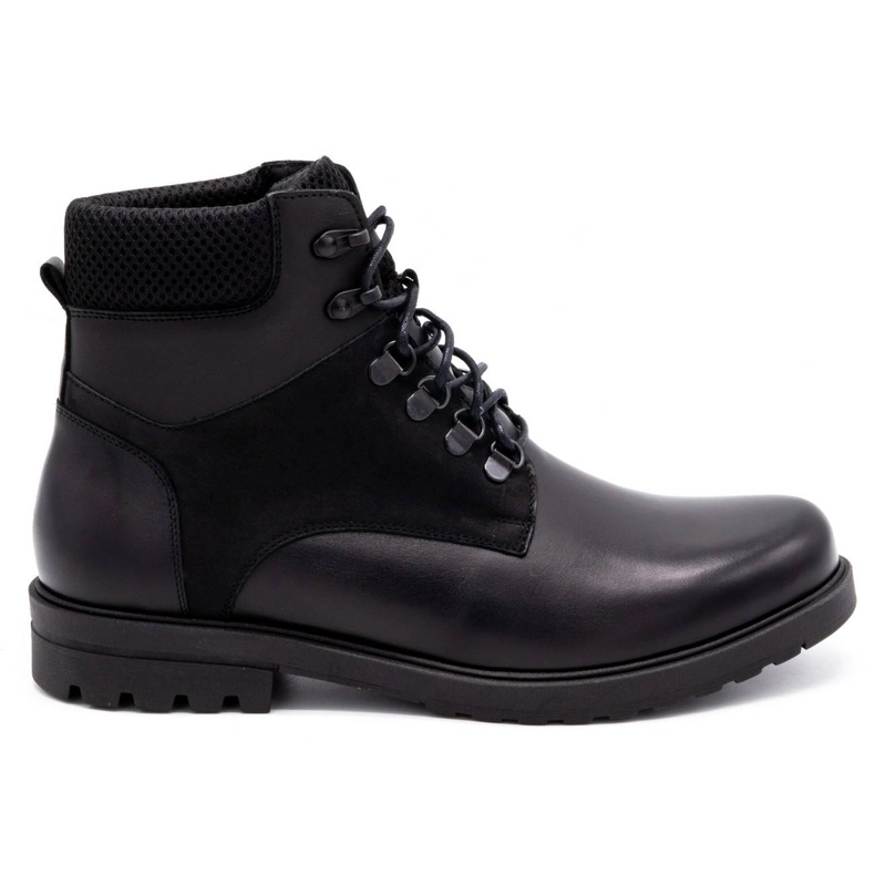 Olivier Men's winter leather boots 7002KB black