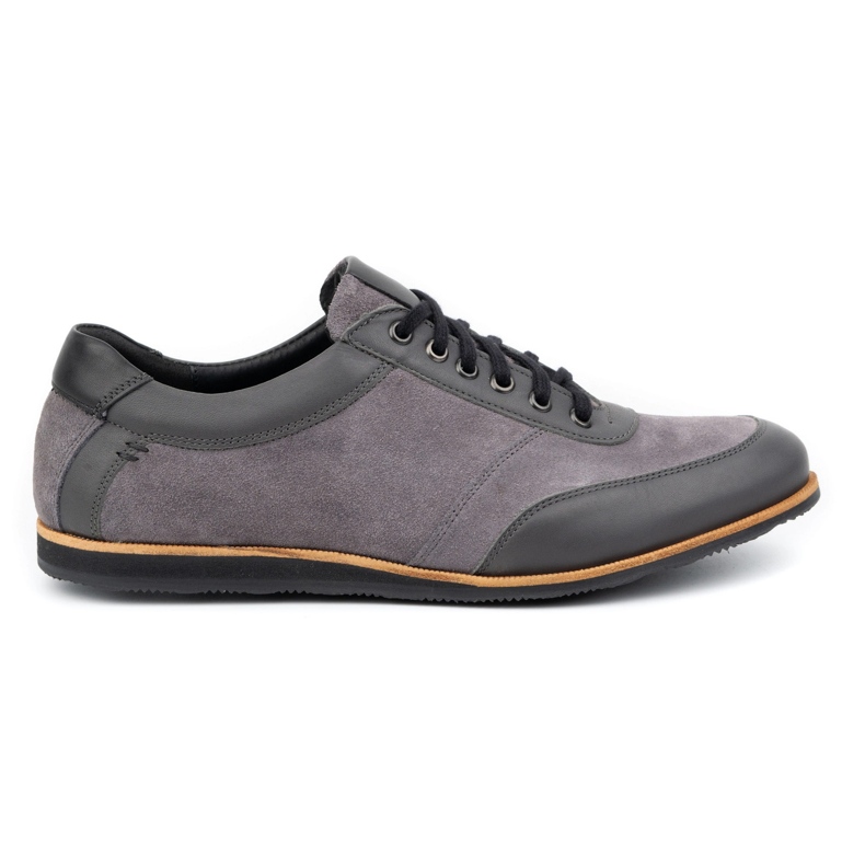 Olivier Gray men's leather shoes 7007KB grey
