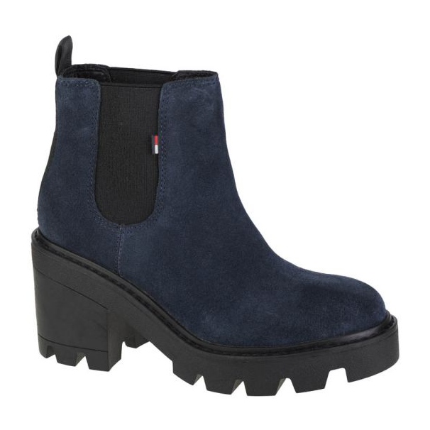 Tommy Hilfiger Essential Suede Mid Heel Boot W EN0EN01093-C87 navy blue Tommy Hilfiger Essential Suede Mid Heel Boot W EN0EN01093-C87 navy blue