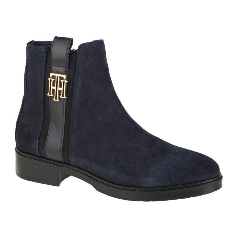 Tommy Hilfiger Interlock Suede Flat Boot W FW0FW05184-DW5 navy blue