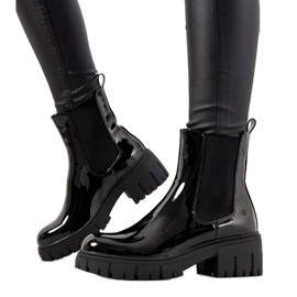 Black patent insulated boots from Campi