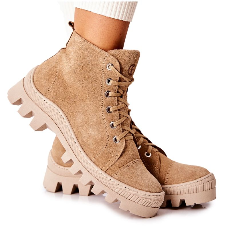 PF1 Warm Suede Booties Sneakers Camel Madisson beige