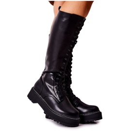 PE1 Women's High Tied Boots Black Khloe
