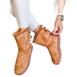 Women's snow boots with Tosse Camel bows beige yellow Women's snow boots with Tosse Camel bows beige yellow