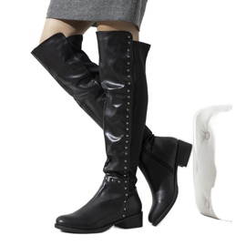 Black insulated thigh boots from Shirley