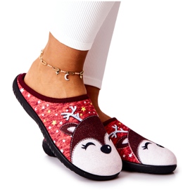 WJ1 Warm reindeer slippers Red Taffy multicolored