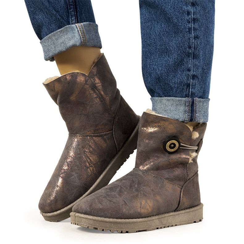 Women's gray and gold snow boots from Kanga grey golden Women's gray and gold snow boots from Kanga grey golden