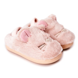 WJ1 Children's Slippers Kittens With Ears Light Pink Tammy