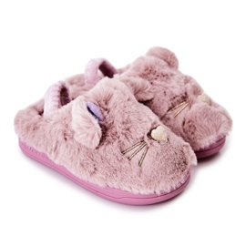 WJ1 Children's Slippers Kittens With Violet Ears Tammy purple