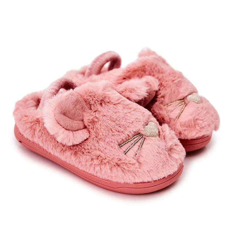 WJ1 Children's Slippers Kittens With Pink Tammy Ears