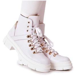 PF1 White Brescia leather insulated boots