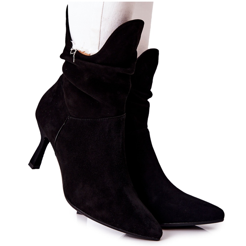 Leather Boots On High Heel Laura Messi 2427 Black