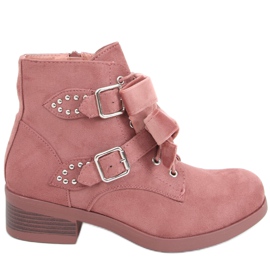 Lace-up boots with Lara Pink bows