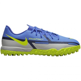 Nike Phantom GT2 Academy Tf Jr DC0817 570 soccer shoes gray, blue blue