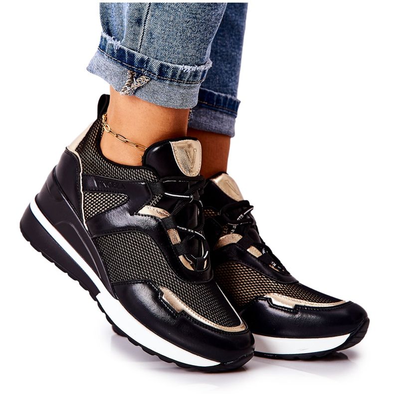 Vinceza Women's Sport Shoes Sneakers Black-Gold Colli golden Vinceza Women's Sport Shoes Sneakers Black-Gold Colli golden