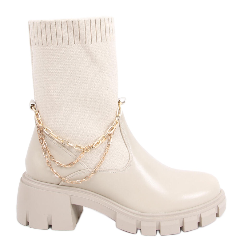 Boots with a sock upper Grace Beige