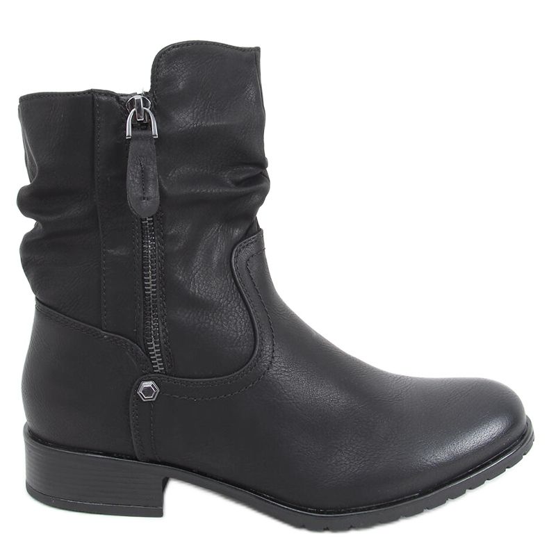 Harper Black flat heel boots