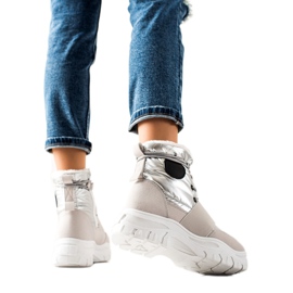 TRENDI Casual snow boots silver grey