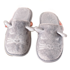 Evento Slippers with ears grey