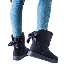 TRENDI Mukluki With A Bow navy blue