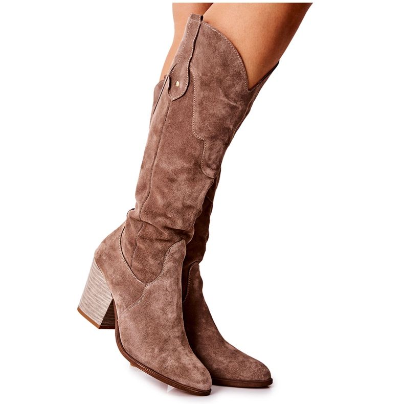 PA2 Cowboy Boots On Cappucino Merlot Slider brown
