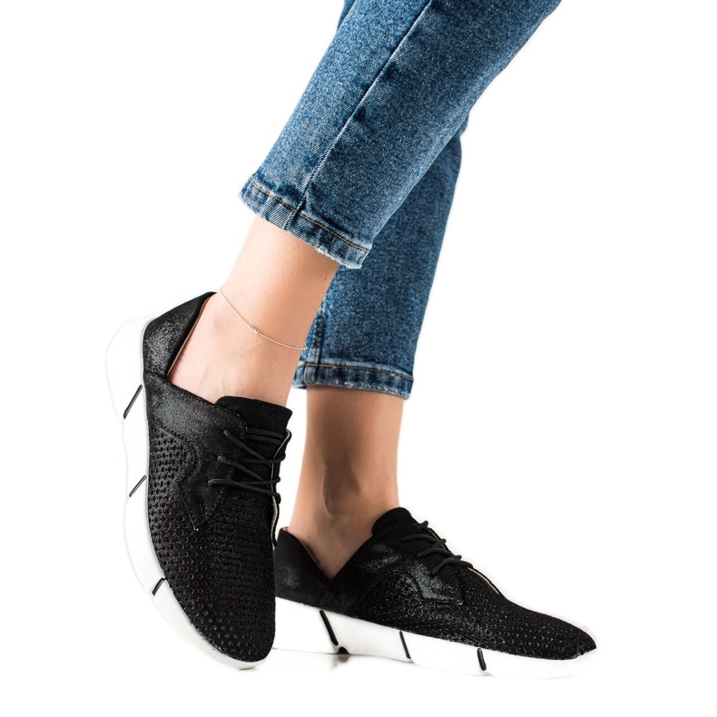 Evento Black Leather Shoes With Lacing