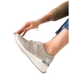 Evento Leather Silver Sneakers beige