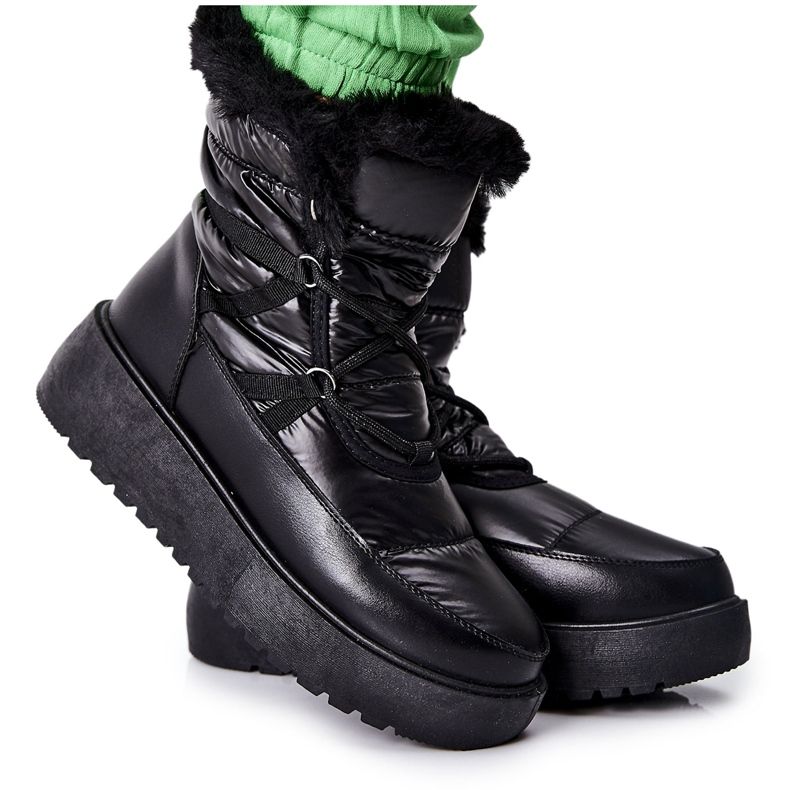 S.Barski Black Gordian Women's Black Warm Snow Boots