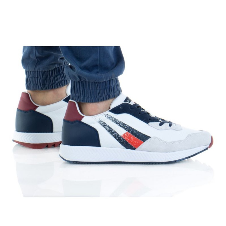 Tommy Hilfiger Track Cleat Mix Runner M EMOEMO0872 Ogy shoes white red navy blue